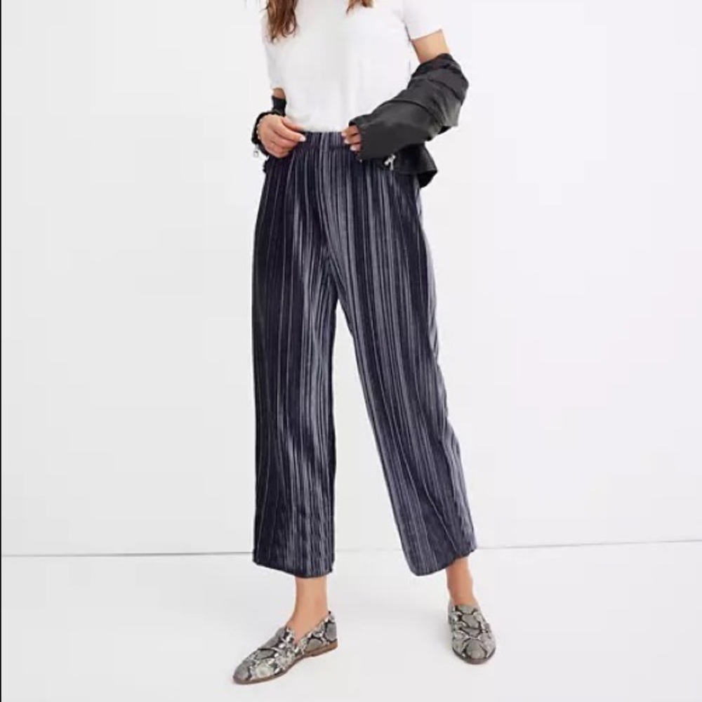 Madewell Pleated Velvet Pull On Pants